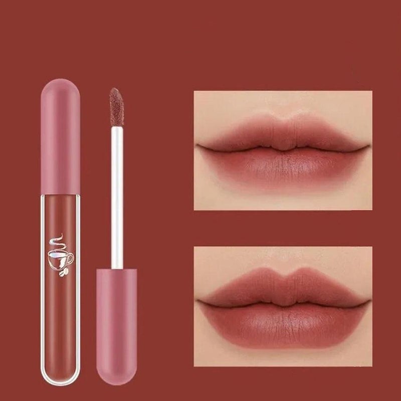 Lameila Silky Matte Glass Lip Gloss Moisturizing Lip Tint Lip Stain in Mauve Color - Stage Makeup Lipstick for Female Students